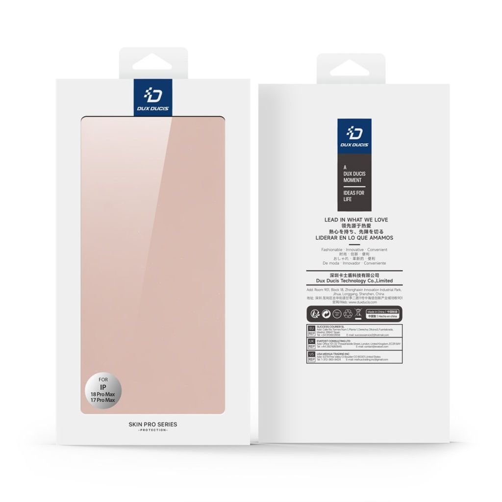 DUX DUCIS iPhone 18 Pro Max / 17 Pro Max Lompakkokotelo PU-nahka - Vaaleanpunainen