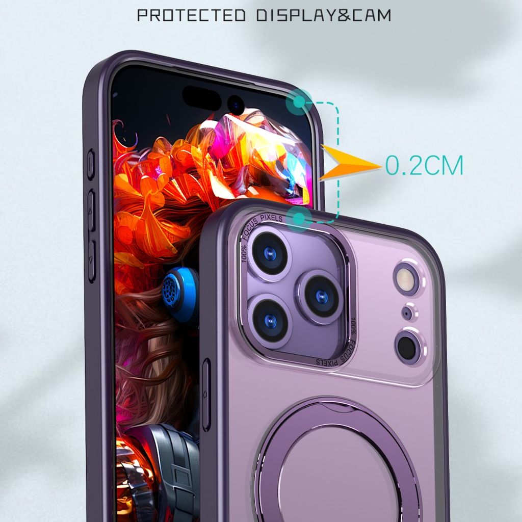 iPhone 18 Pro Max/17 Pro Max MagSafe Deksel TPU Akryl Kickstand - Lilla