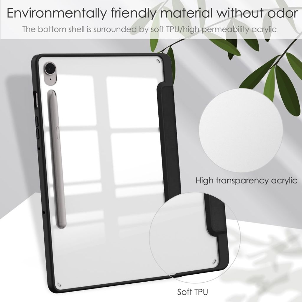 Samsung Galaxy Tab S10 FE/S9 FE Etui med Penneplass - Svart