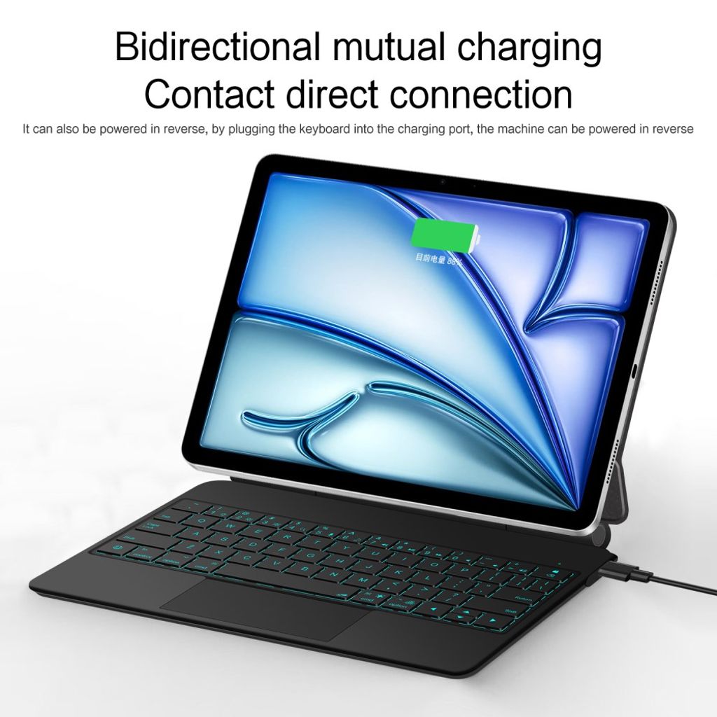 iPad Air/Pro 11" Fodral med Tangentbord med Pogo Pin-anslutning - Svart