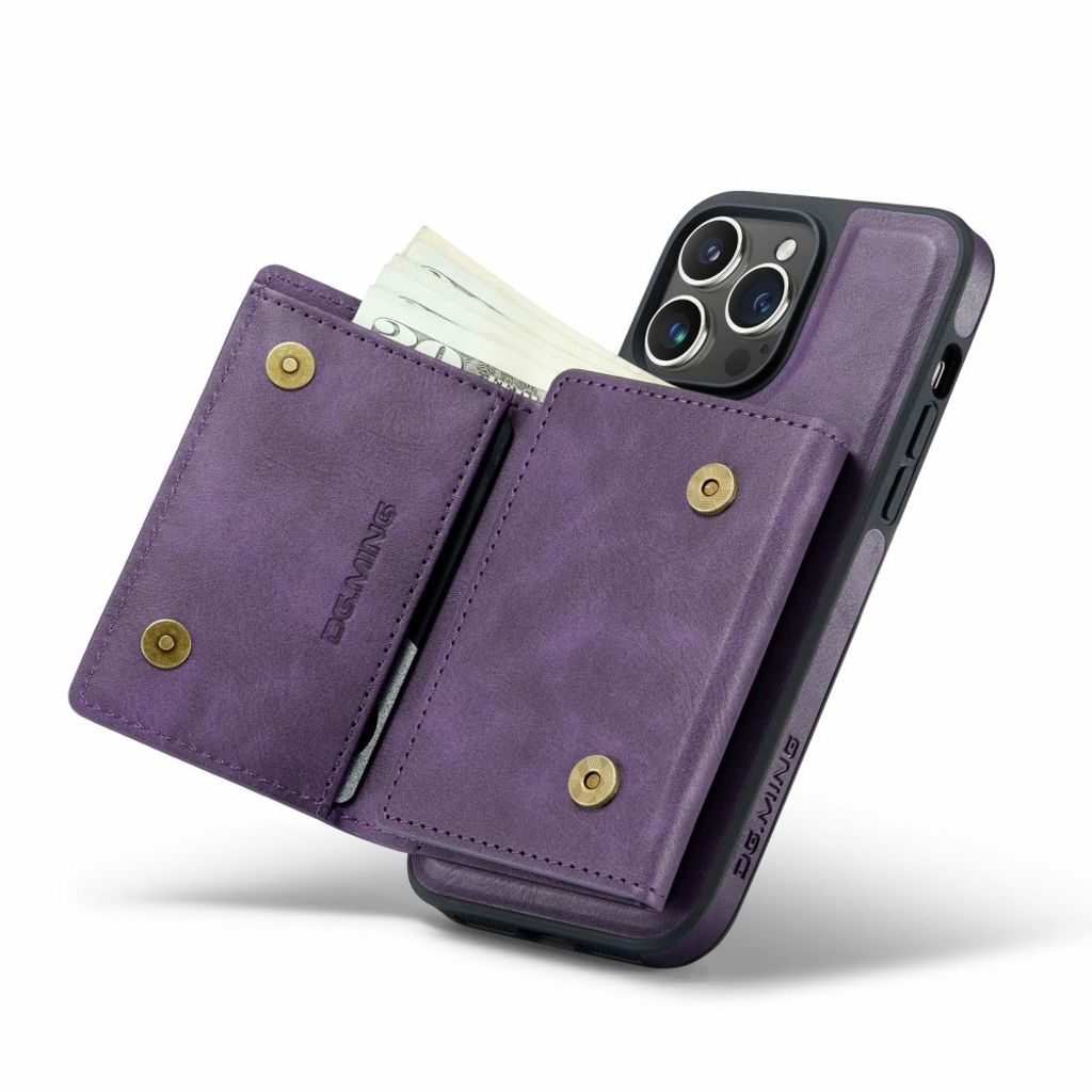 DG.MING iPhone 13 Pro Lompakkokuori Magneettinen - Violetti