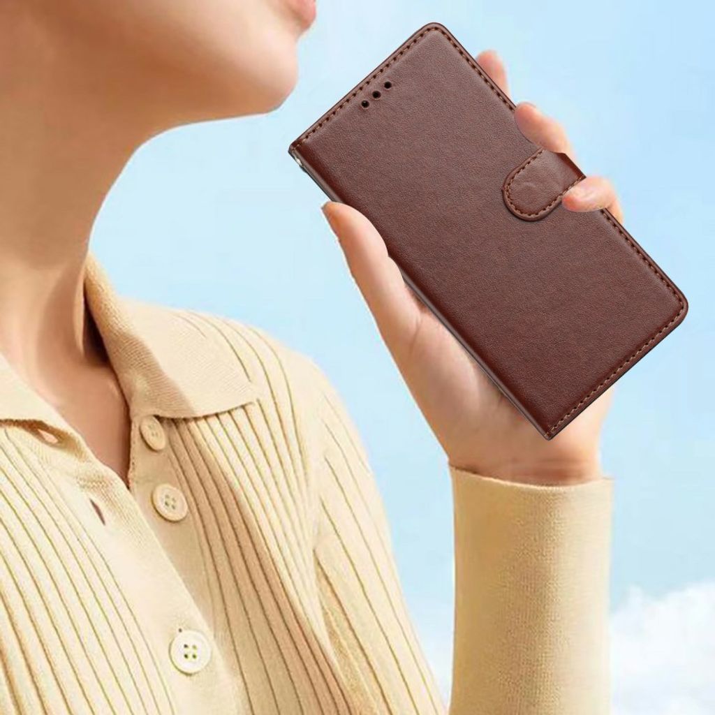 iPhone 18 Pro/17 Pro Plånboksfodral med Kortfack och Stöd – Brun