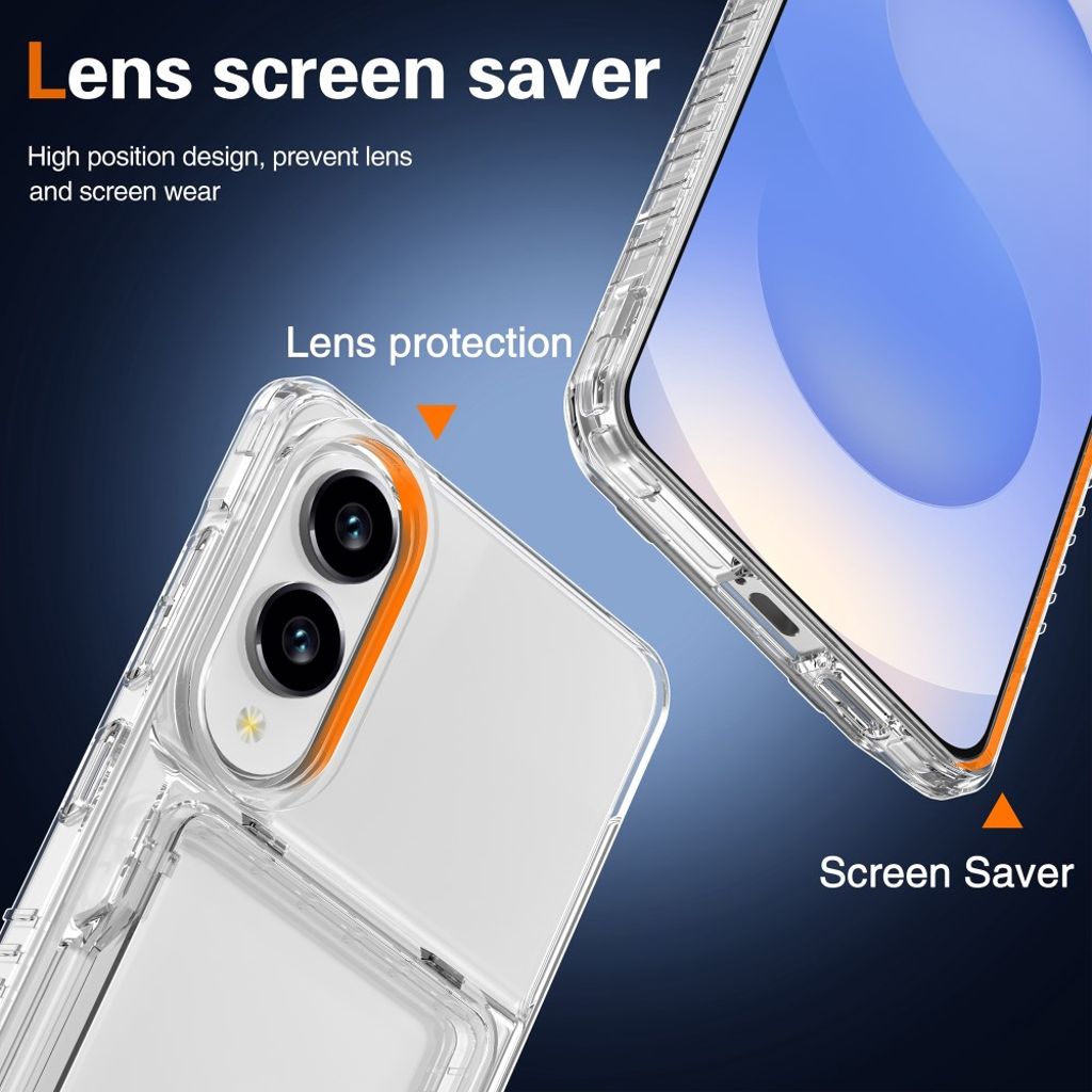 Samsung Galaxy S25 Edge Cover Kortholder/Stativ - Gennemsigtig