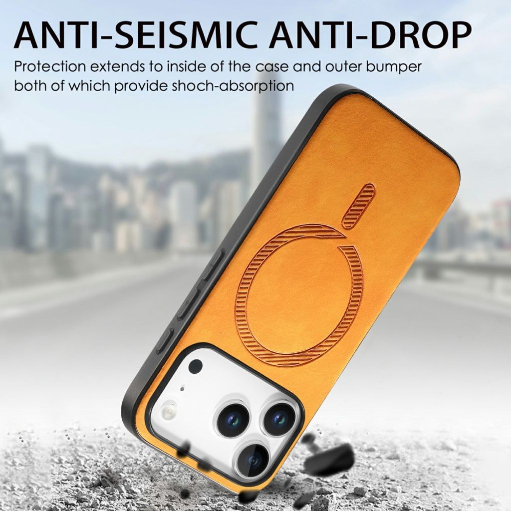 iPhone 18 Pro & iPhone 17 Pro Case MagSafe Kompatibel Kunstlæder - Brun