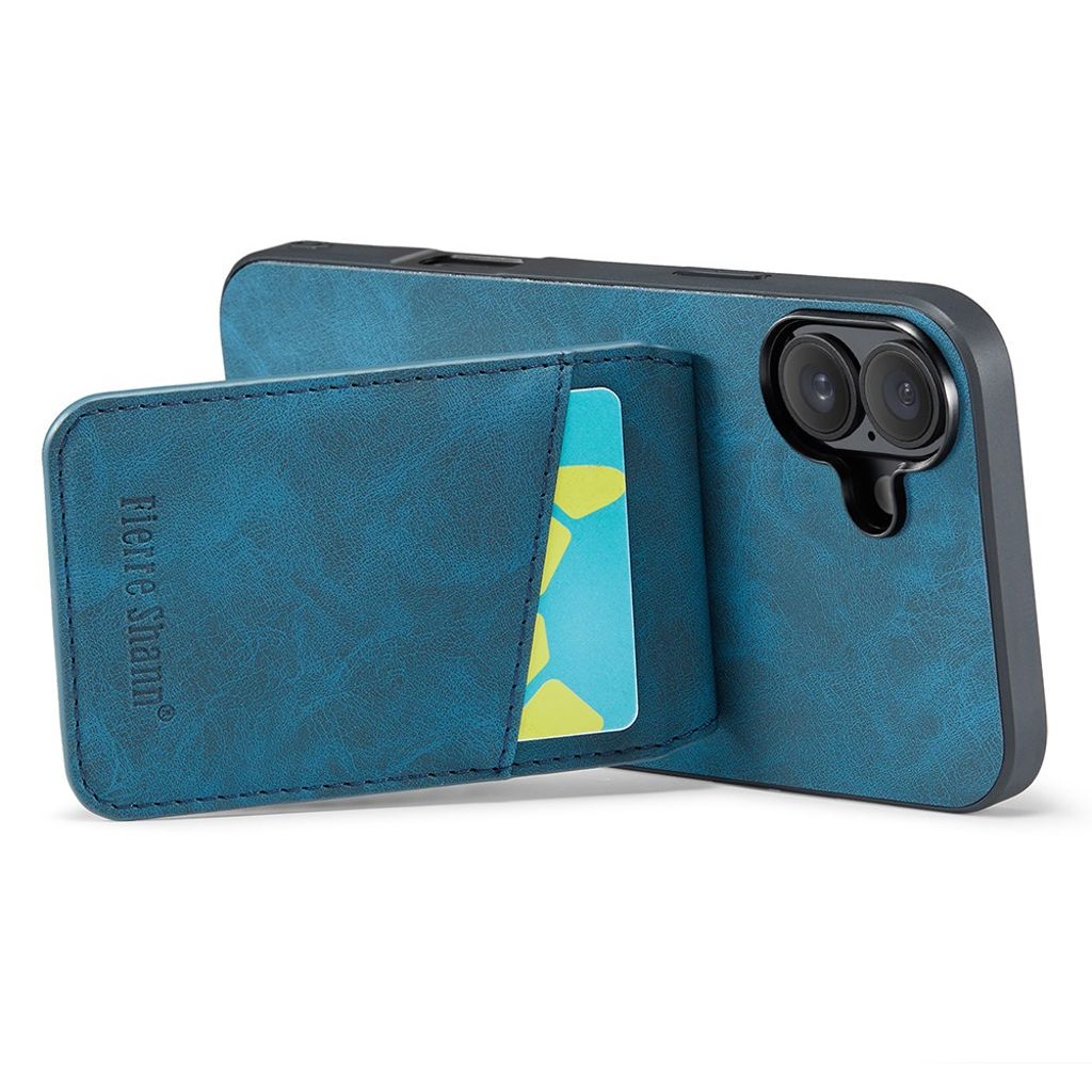 FIERRE SHANN iPhone 16 Case with Stand - Blue