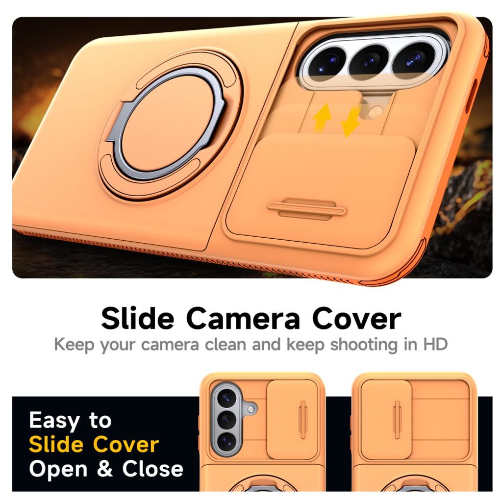 0 00 Samsung Galaxy S26 MagSafe skal med kortfack och kameraskydd - Orange