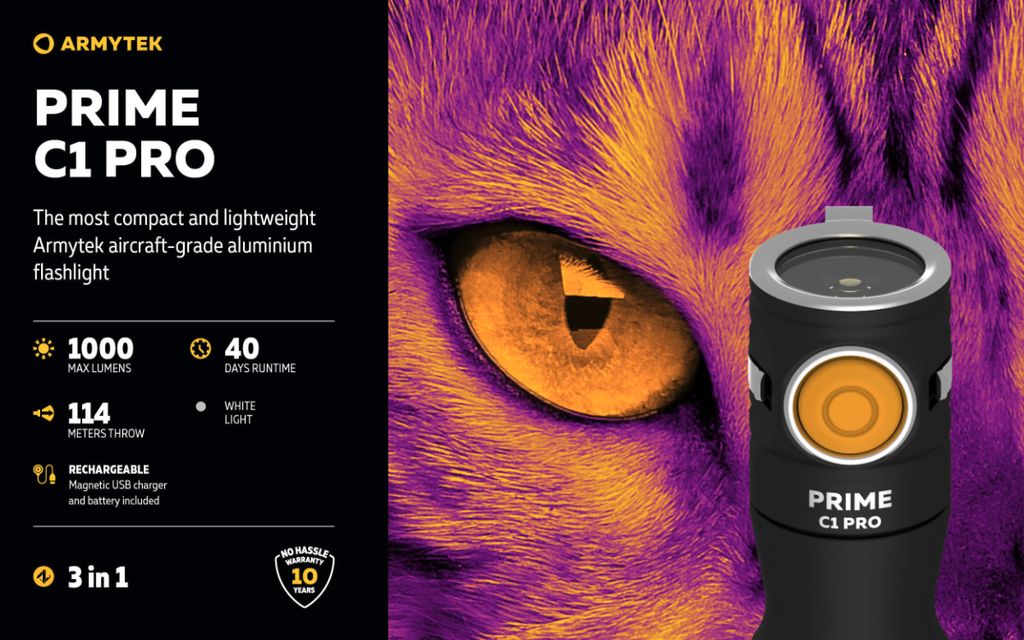 Armytek Prime C1 Pro Ficklampa 1000 Lumen