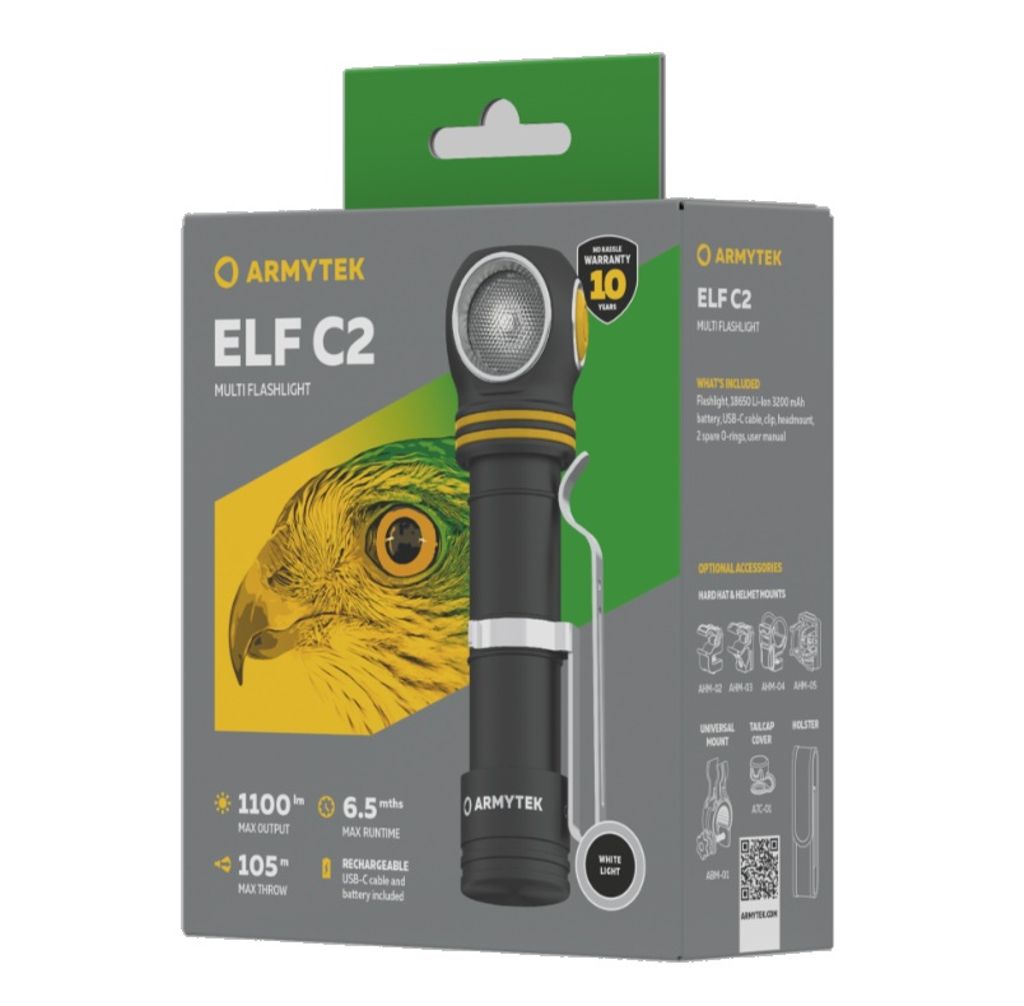 Armytek Elf C2 1100 Lumen USB-C - Kallvit