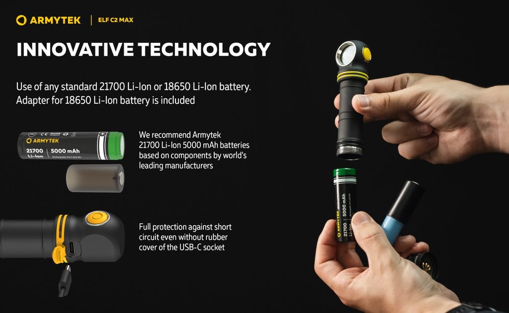 Armytek Elf C2 MAX Pannlampa – 4500 Lumen USB-C Laddning