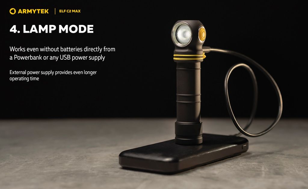 Armytek Elf C2 MAX Pannlampa – 4500 Lumen USB-C Laddning