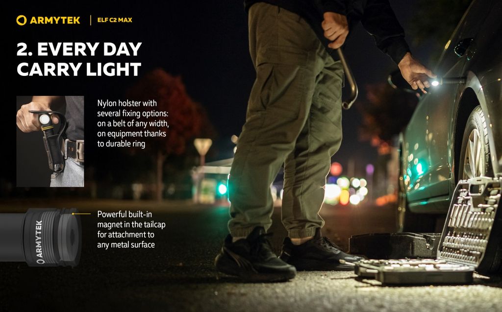 Armytek Elf C2 MAX Pannlampa – 4500 Lumen USB-C Laddning