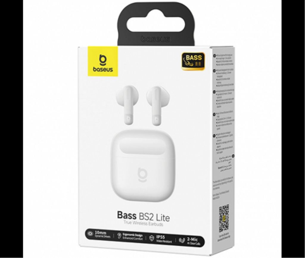 Baseus Bowie Bass BS2 Lite trådløse ørepropper ENC in-ear – hvit