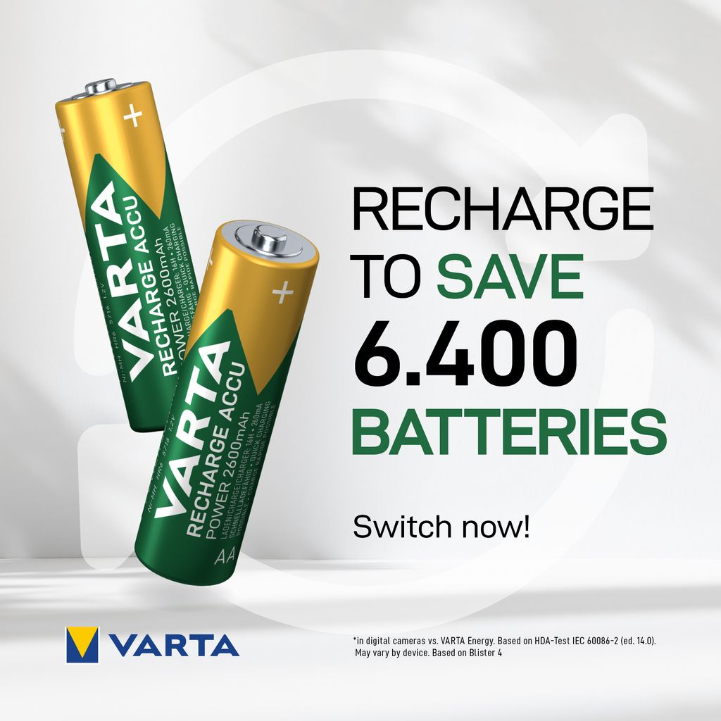VARTA Recharge Accu Power AA-akku 2600 mAh, 4 kpl