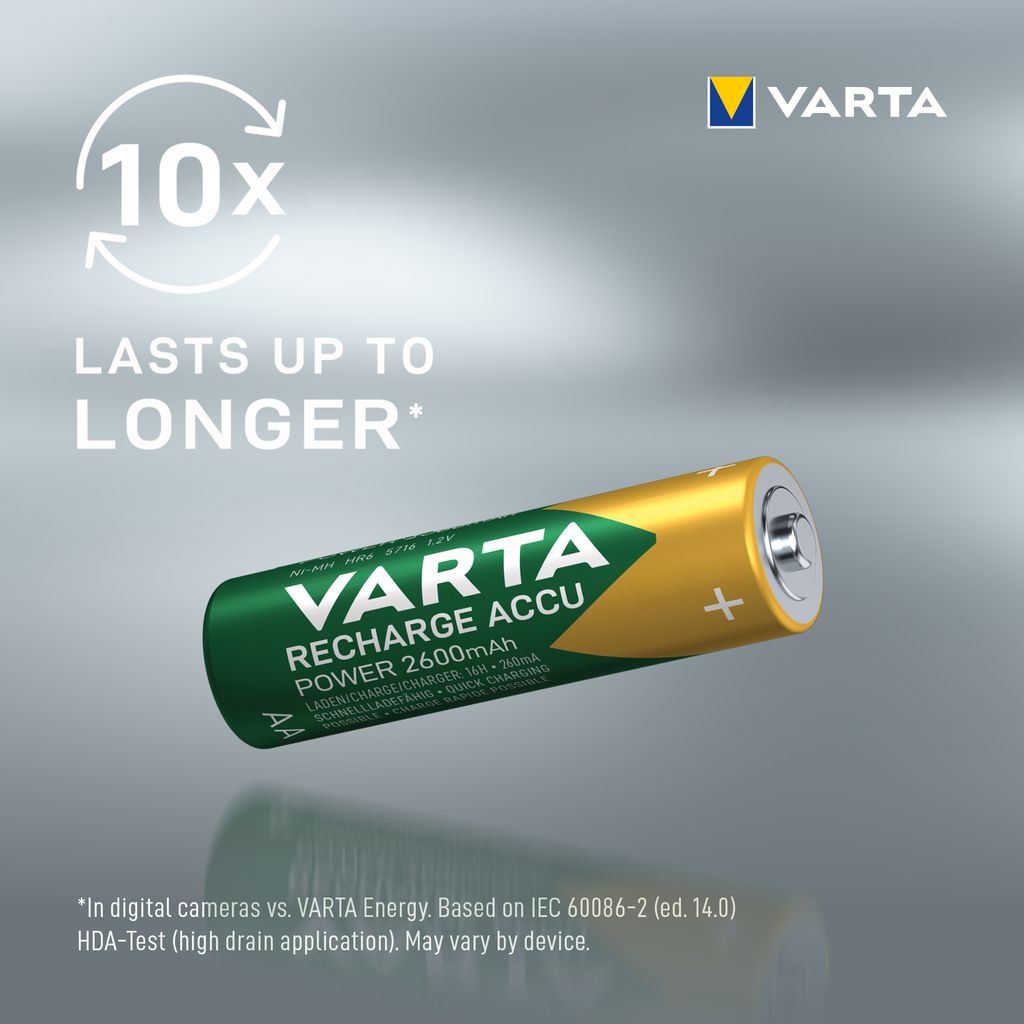 VARTA Recharge Accu Power AA-akku 2600 mAh, 4 kpl