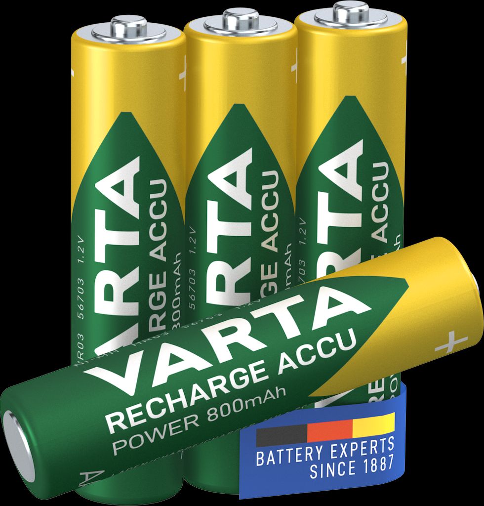 VARTA Recharge Accu Power AAA-batteri 800 mAh, 4-pakning