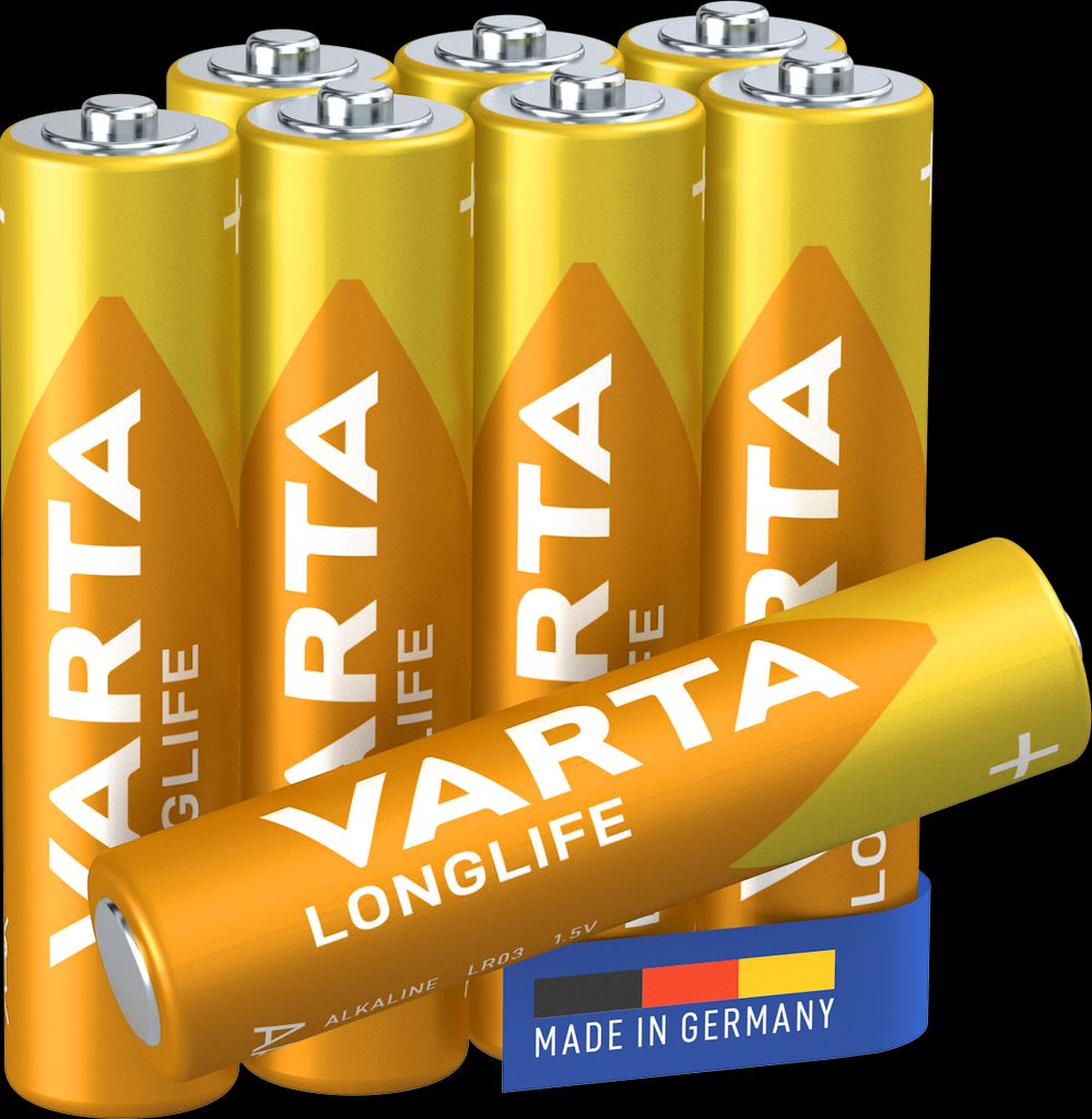VARTA Longlife Alkaline AAA-batteri LR3, 8-pack