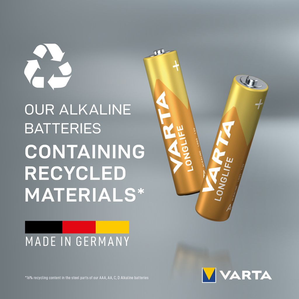 VARTA Longlife Alkaline AAA-batteri LR3, 8-pack