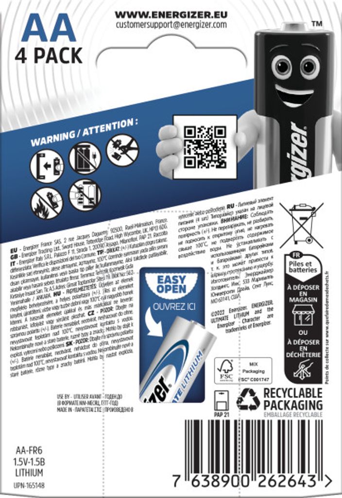 FR6 (Energizer), 1,5V