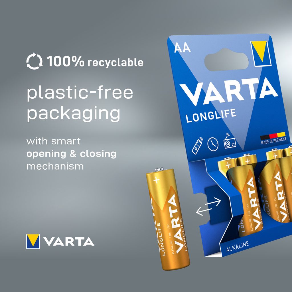 VARTA Longlife Alkaline AA batteri LR06, 30-pak