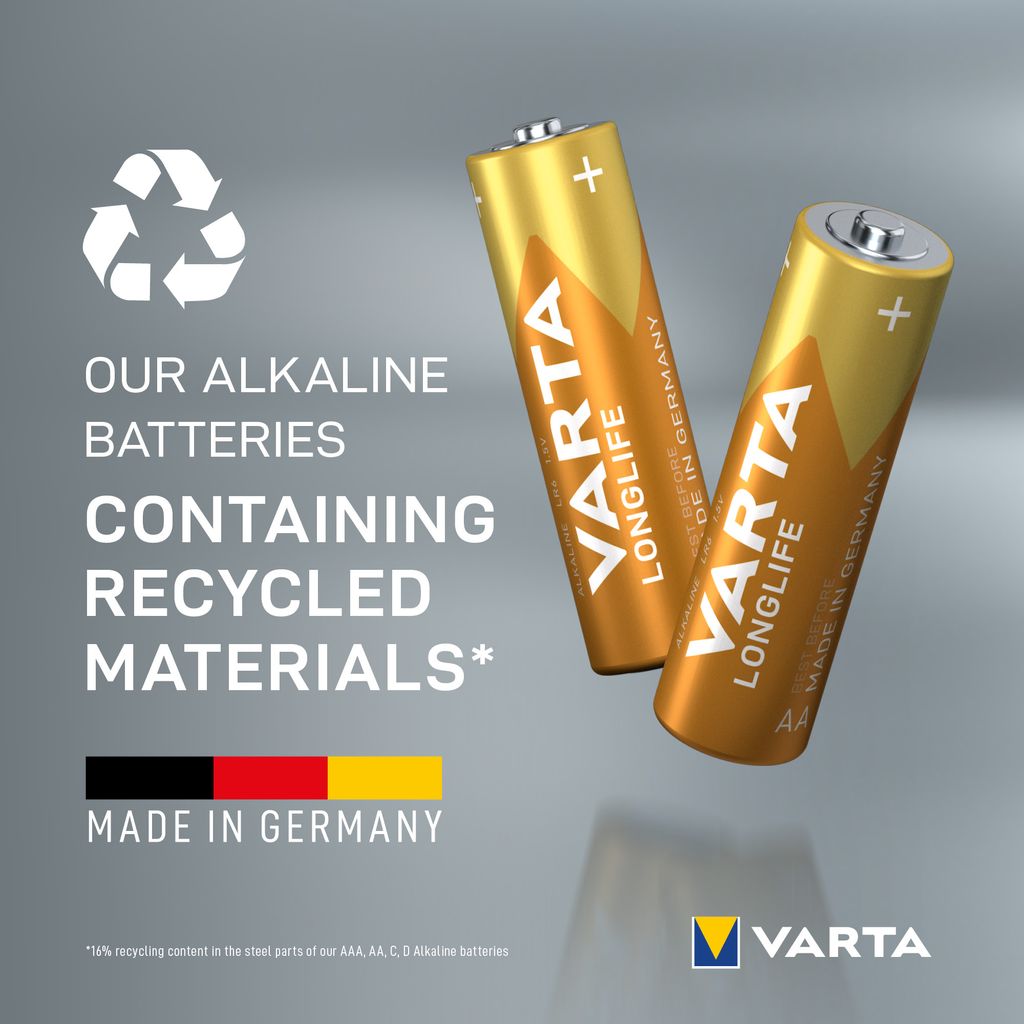 VARTA Longlife Alkaline AA batteri LR06, 8-pak