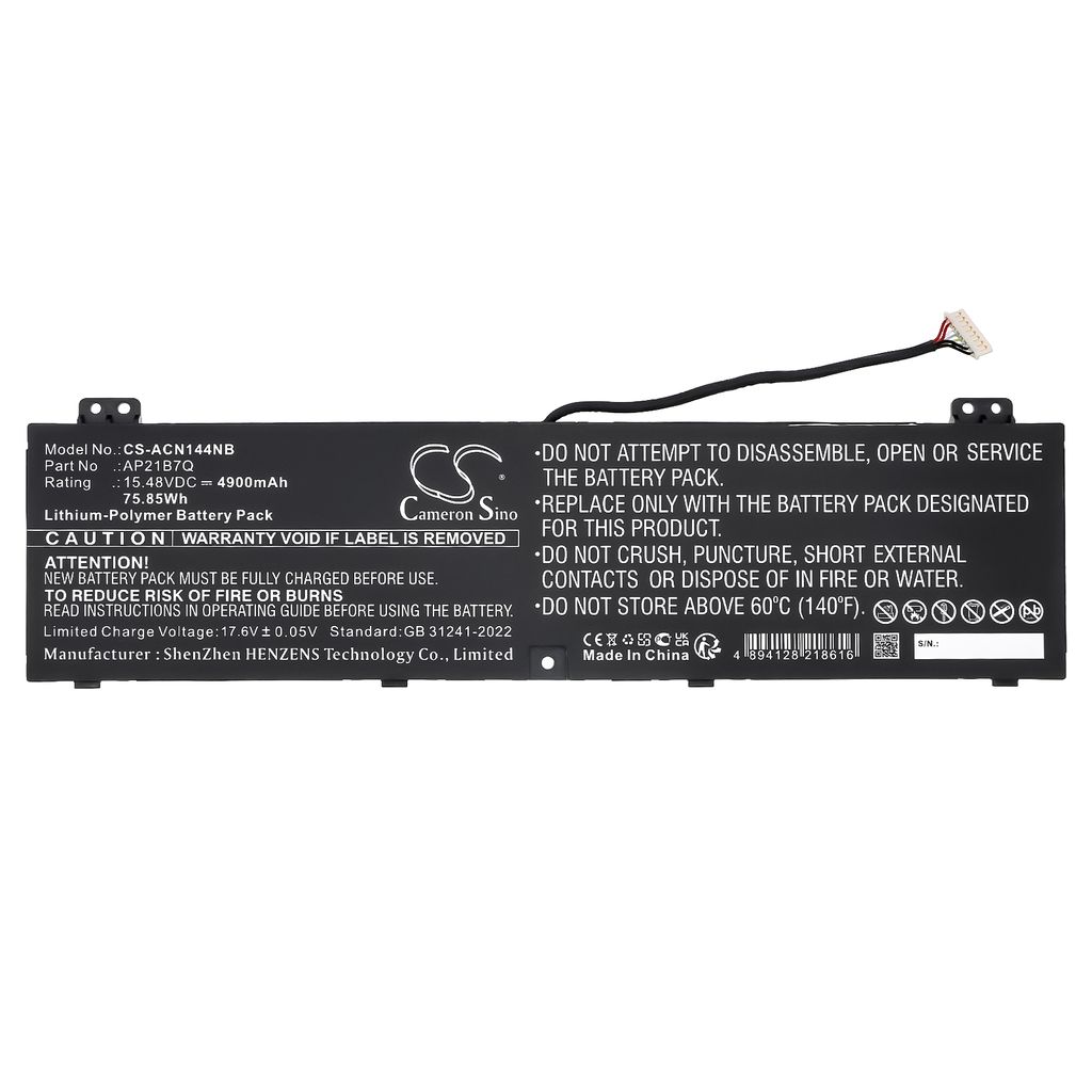 Swift X SFX14-71G-588D, 15.48V, 4900mAh