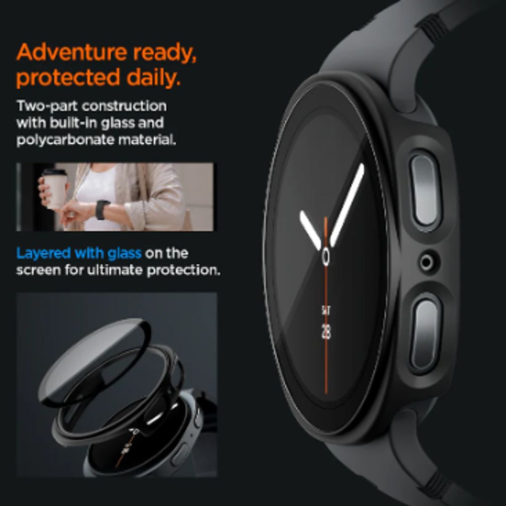 Spigen Thin Fit 360 Cover til Samsung Galaxy Watch 9/8 40mm - Sort