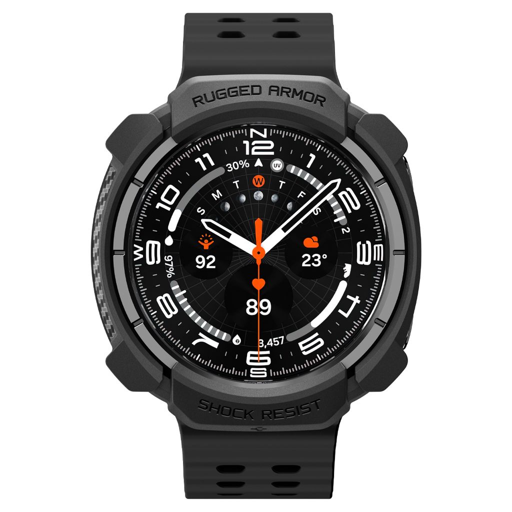 Spigen Rugged Armor Beskyttende Etui til Samsung Galaxy Watch Ultra 2 47mm - Sort