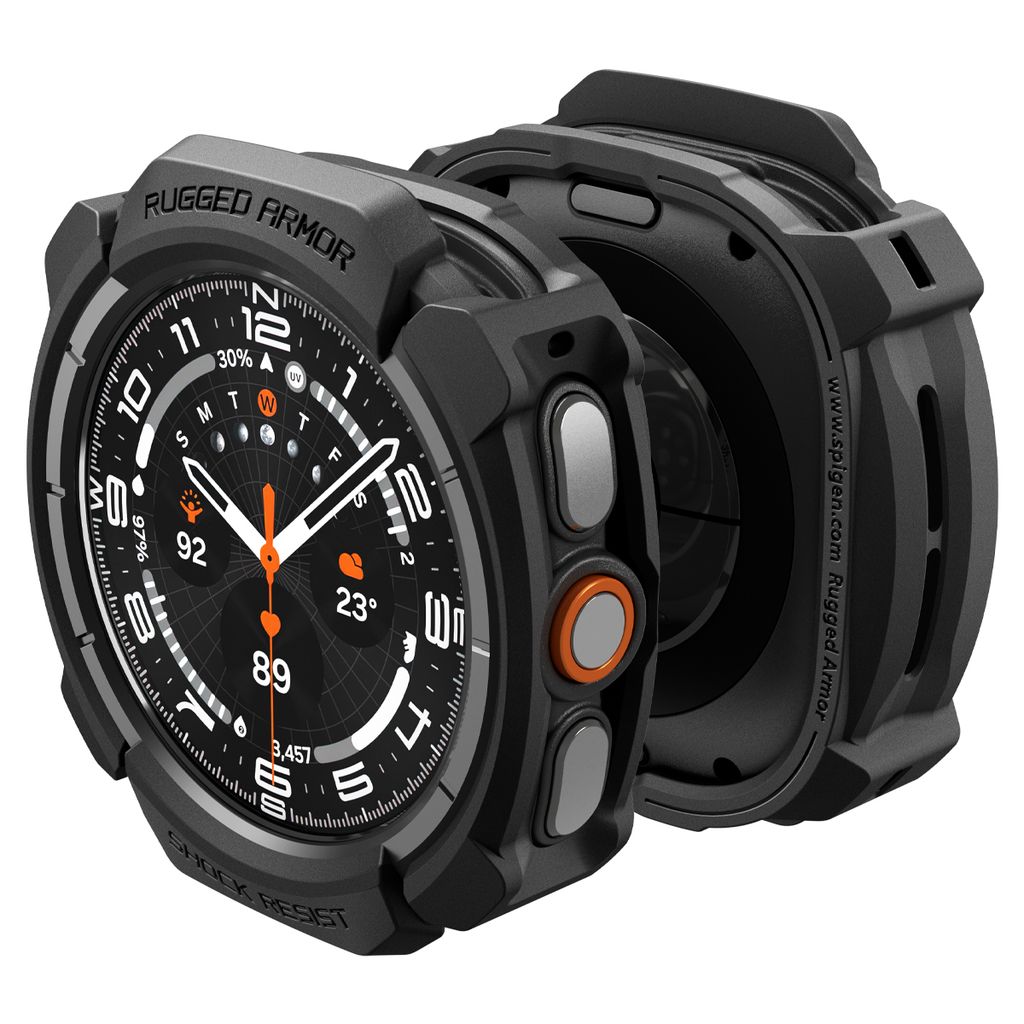 Spigen Rugged Armor Beskyttende Etui til Samsung Galaxy Watch Ultra 2 47mm - Sort