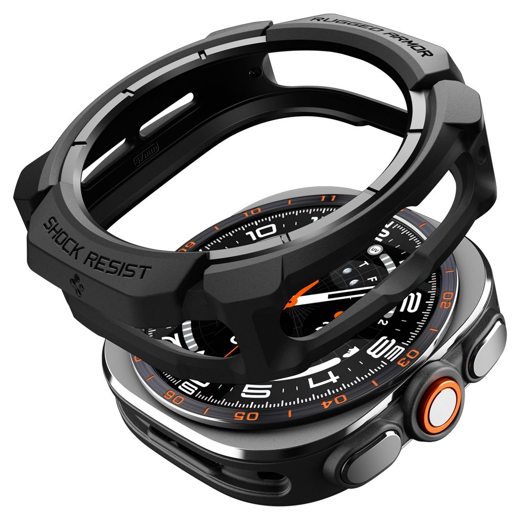 Spigen Rugged Armor Beskyttende Etui til Samsung Galaxy Watch Ultra 2 47mm - Sort