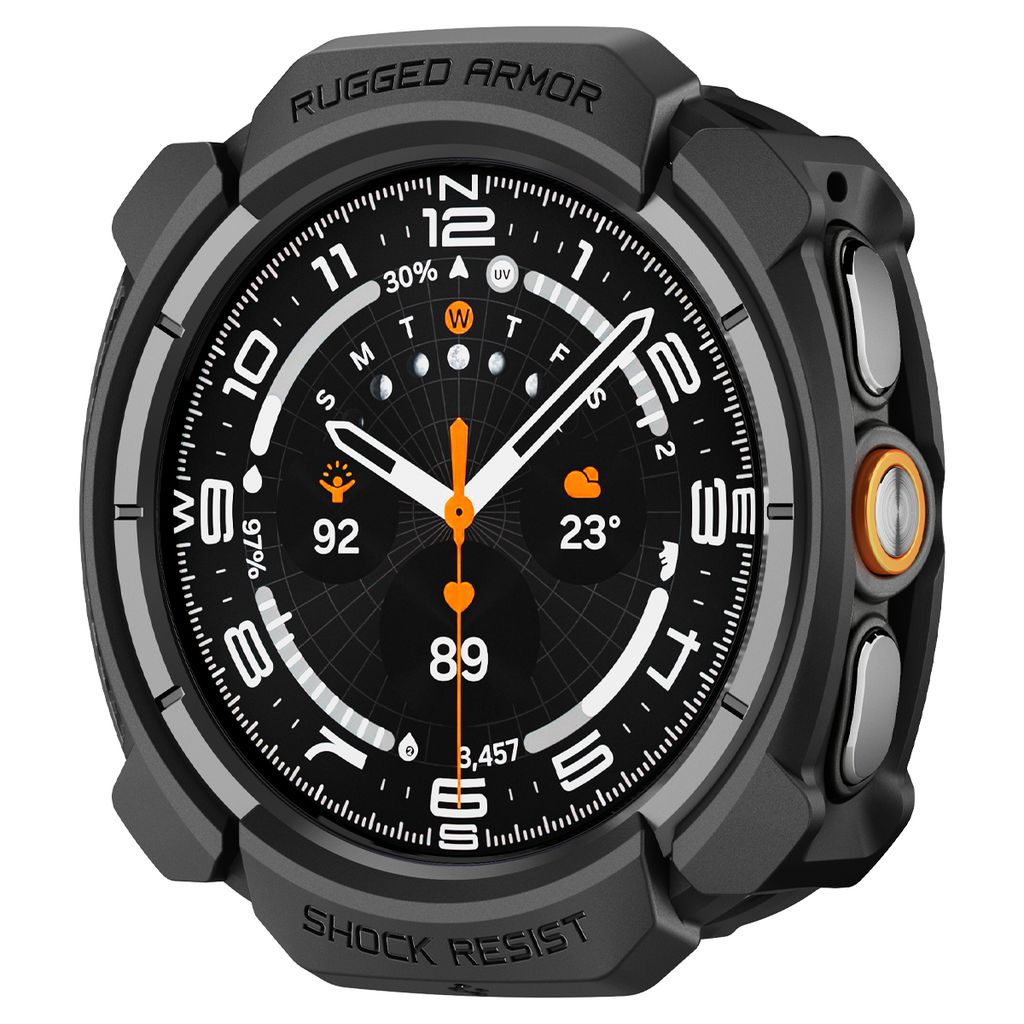 Spigen Rugged Armor Beskyttende Etui til Samsung Galaxy Watch Ultra 2 47mm - Sort