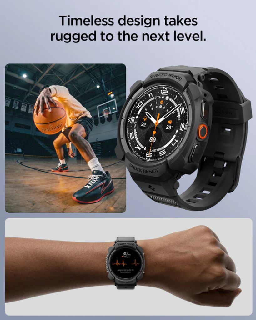 Spigen Galaxy Watch Ultra 47 mm Skal med Armbånd - Mattsort