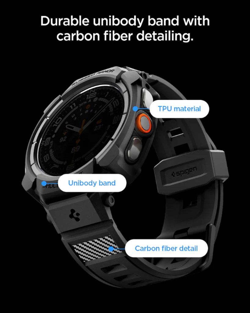 Spigen Galaxy Watch Ultra 47 mm Skal med Armbånd - Mattsort