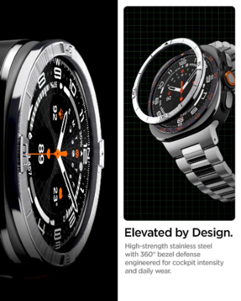 Spigen Samsung Galaxy Watch Ultra 2 47mm Bezel Protection - Sølv