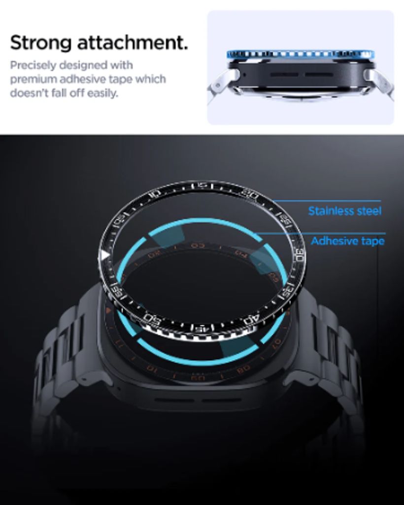 Spigen Tune Bezel-rammedeksel til Samsung Galaxy Watch Ultra 2 47mm - Svart