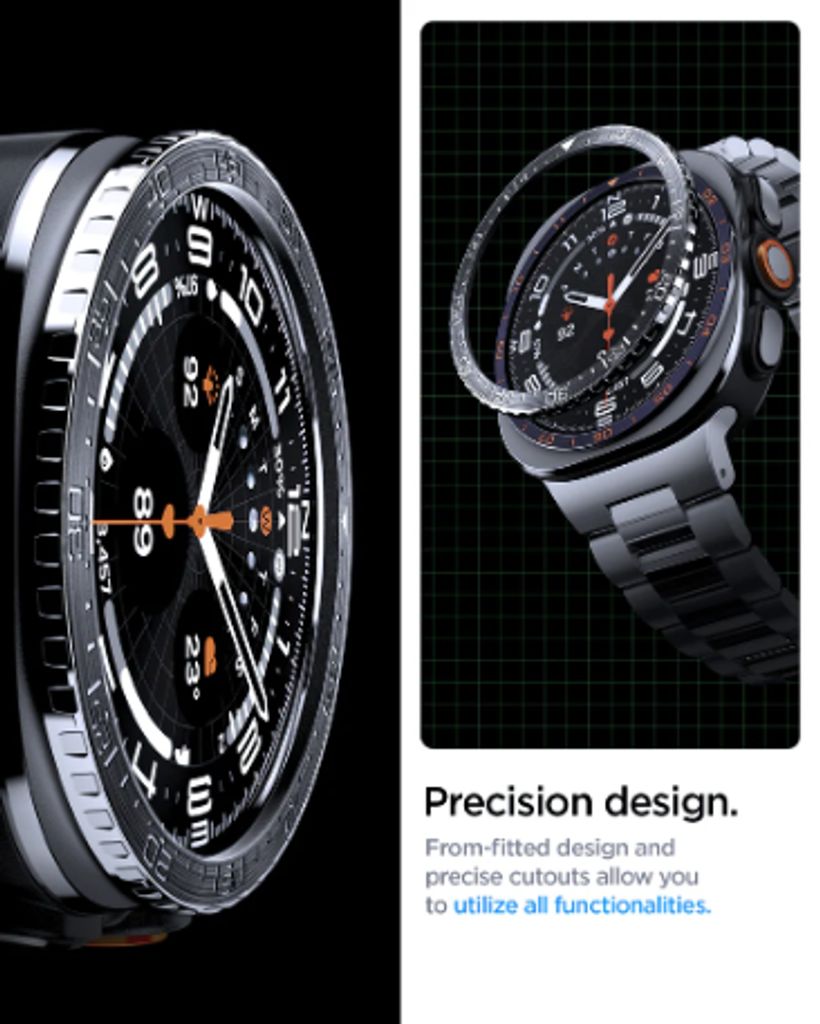 Spigen Tune Bezel-rammedeksel til Samsung Galaxy Watch Ultra 2 47mm - Svart