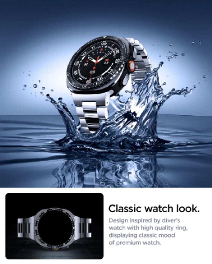 Spigen Tune Bezel-rammedeksel til Samsung Galaxy Watch Ultra 2 47mm - Svart