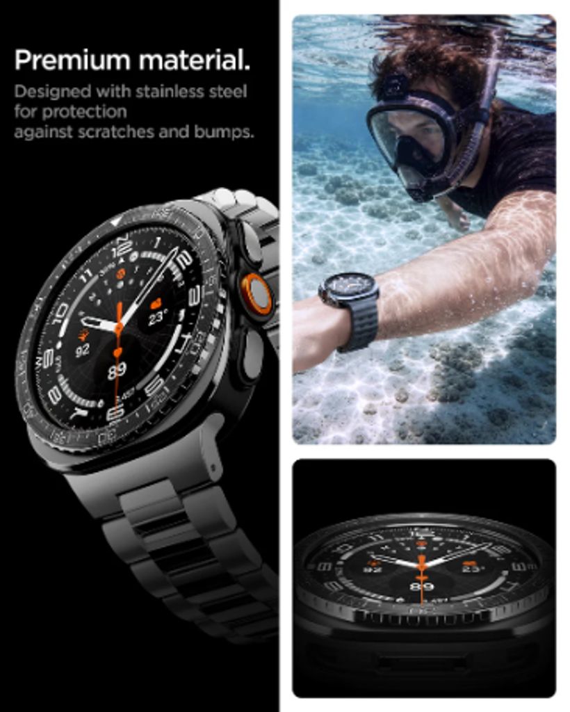 Spigen Tune Bezel-rammedeksel til Samsung Galaxy Watch Ultra 2 47mm - Svart