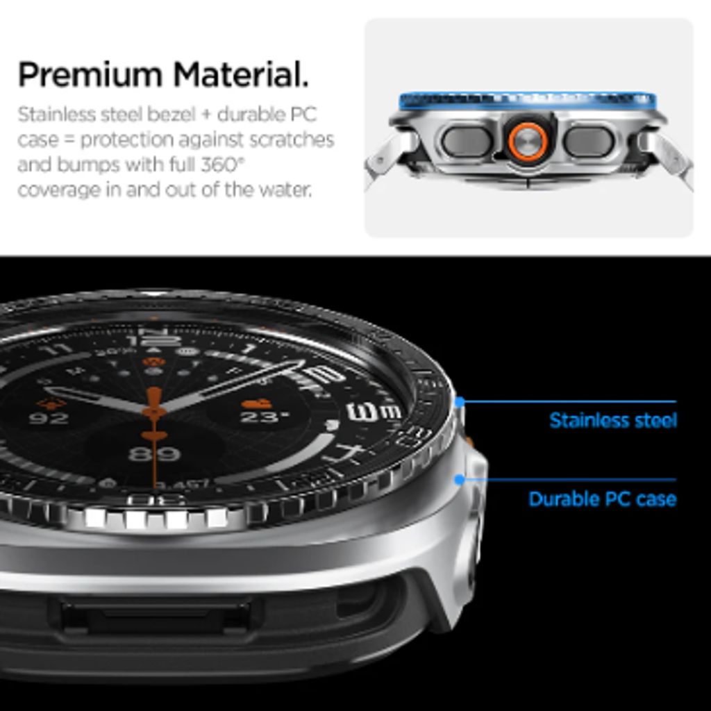 Spigen Samsung Galaxy Watch Ultra 2 47mm Beskyttelsesskærm til Bezel - Sort