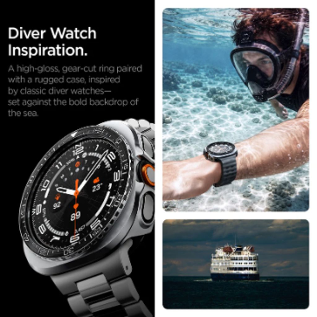 Spigen Samsung Galaxy Watch Ultra 2 47mm Beskyttelsesskærm til Bezel - Sort