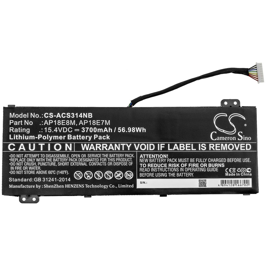 Acer ConceptD 5 Pro 17, 15,4V, 3700mAh