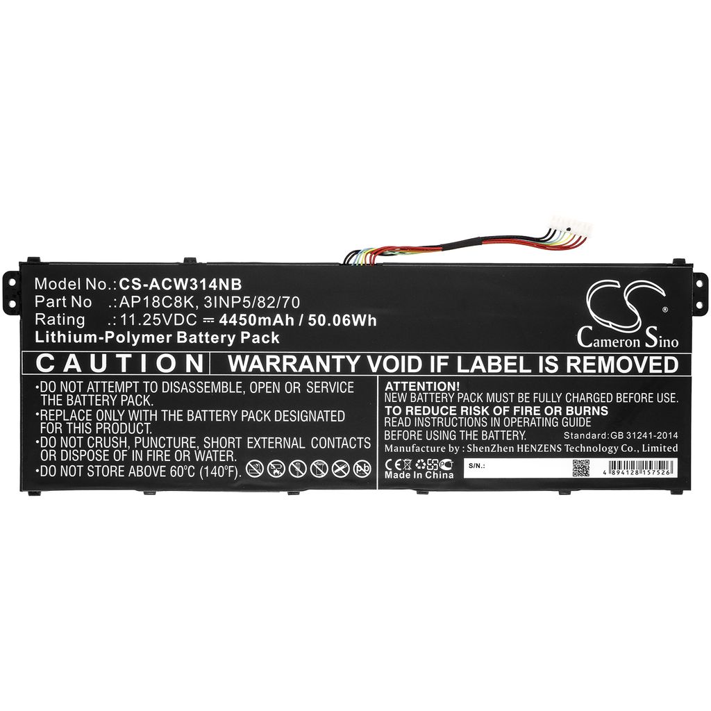 Acer Swift 3 SF314-57-56J5, 11.25V, 4450 mAh