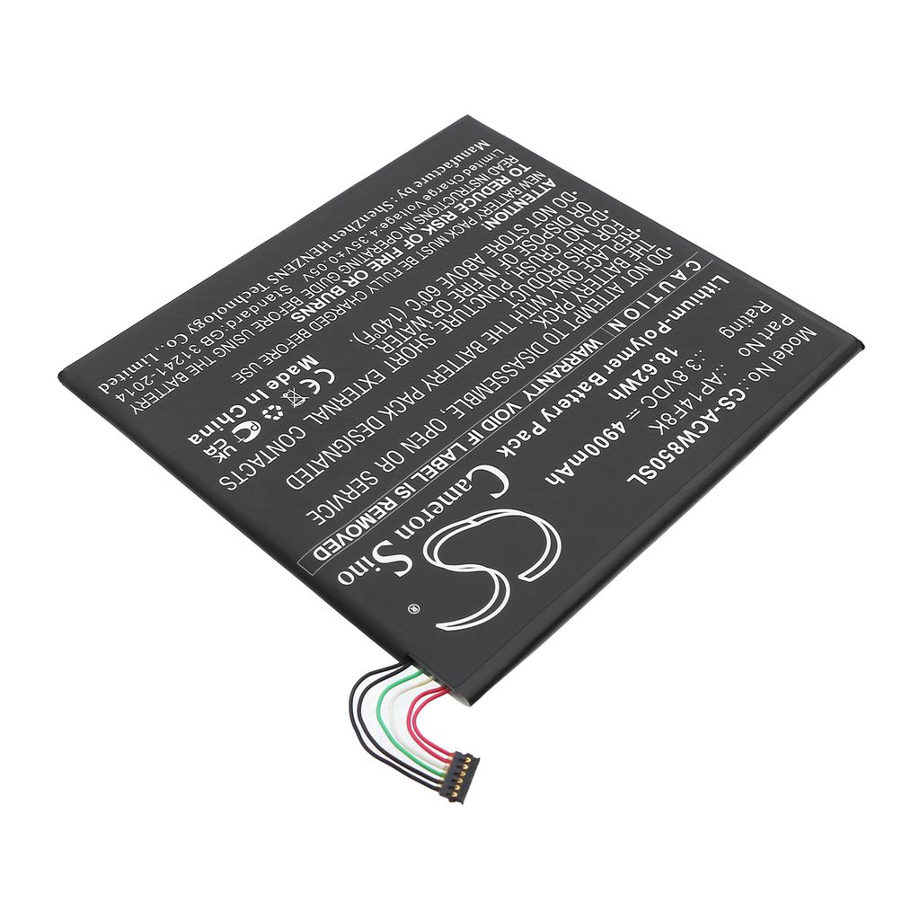 Acer Iconia Tab 8, 3.8V, 4900 mAh