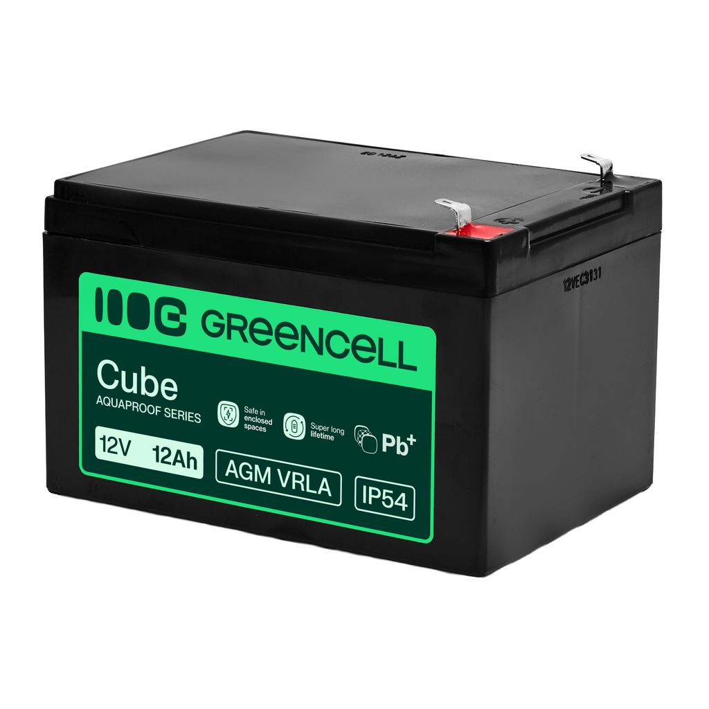 Green Cell AGM VRLA 12V 12Ah vedligeholdelsesfrit batteri (151x98,5x95mm)