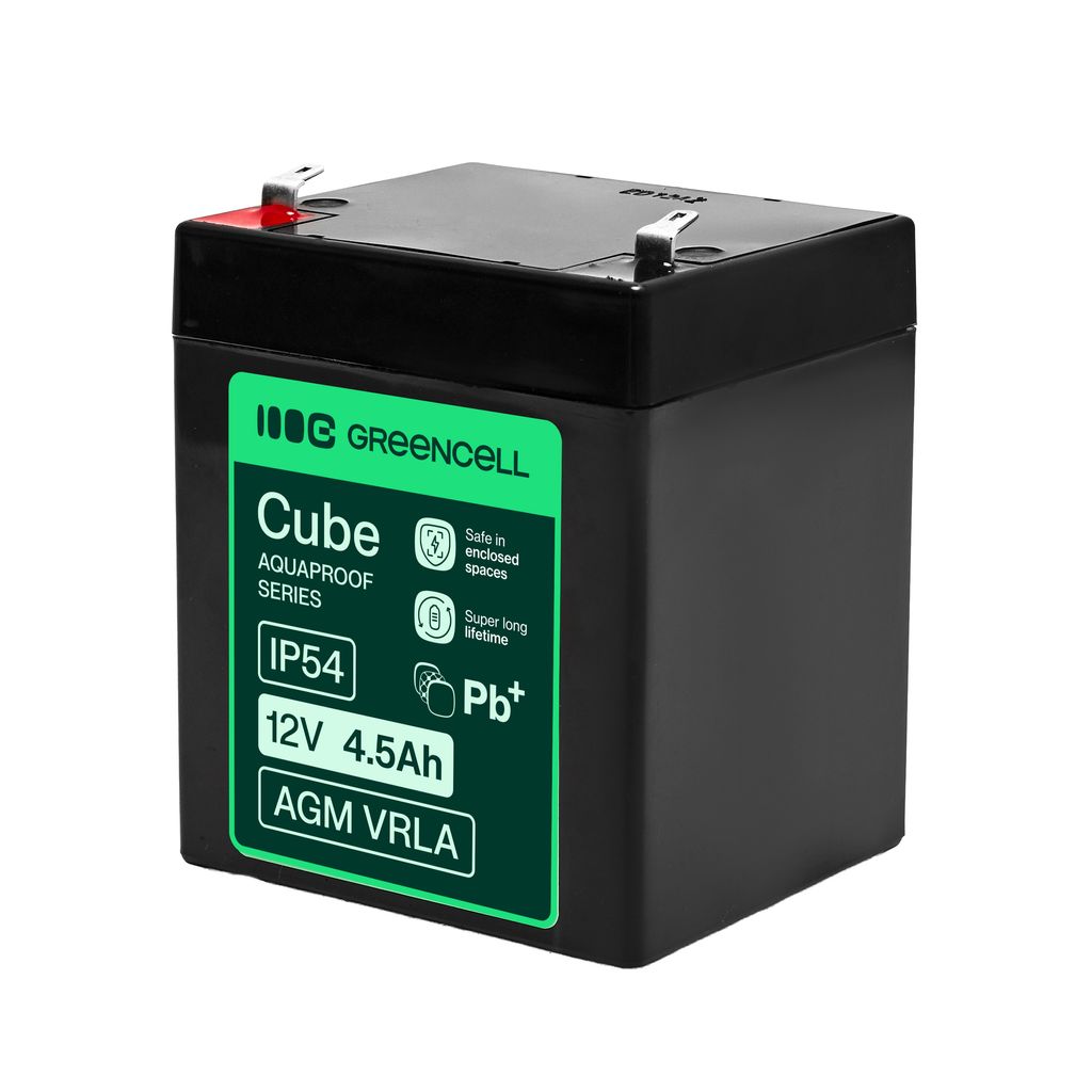 Green Cell AGM VRLA 12V 4,5Ah vedlikeholdsfritt batteri (90x70x106mm)