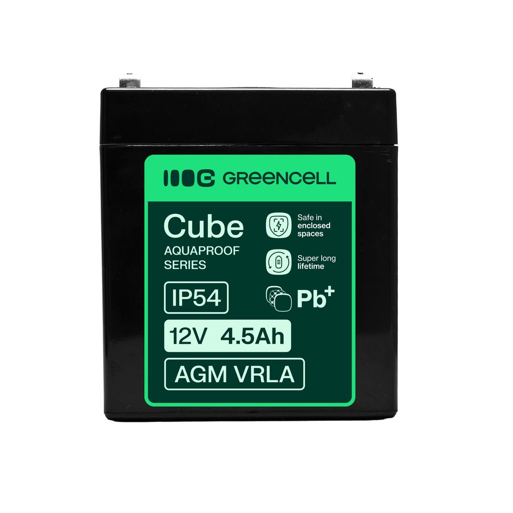 Green Cell AGM VRLA 12V 4,5Ah vedlikeholdsfritt batteri (90x70x106mm)