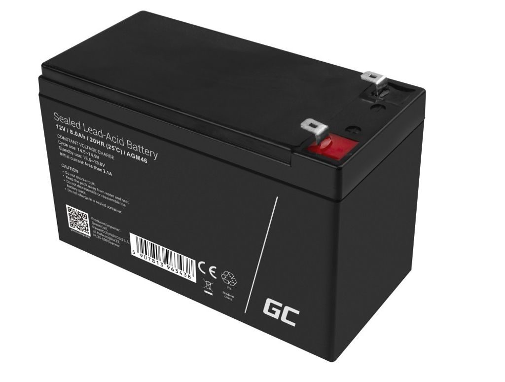 Green Cell AGM VRLA 12V 8Ah huoltovapaa akku