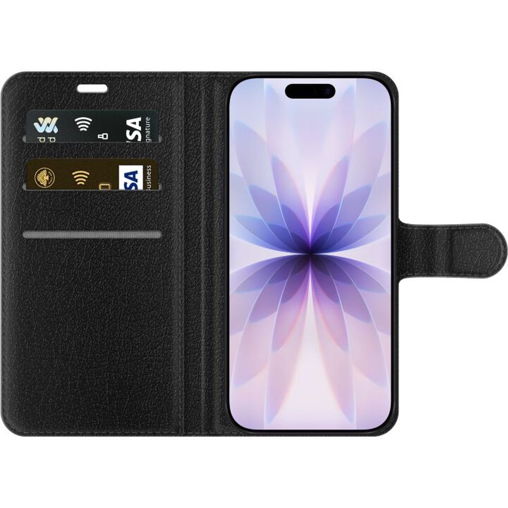 Apple iPhone 17 Sort Tegnebogsetui Ljusrosa marmor