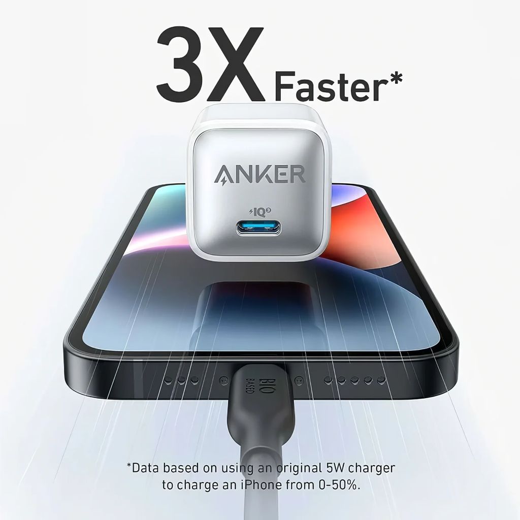Anker 512 Nano 3 20W USB-C Väggladdare – Vit