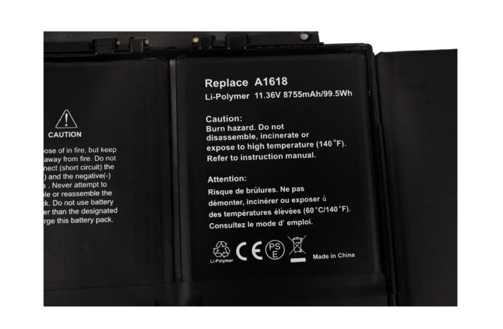 Apple MacBook Pro 15" A1398 Retina 2015, 11.36V, 8700 mAh