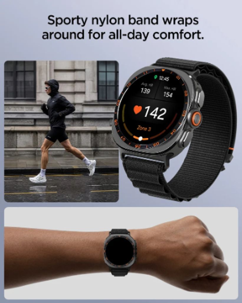Spigen WBF1 Urrem til Samsung Galaxy Watch Ultra/Ultra 2 47mm - Sort